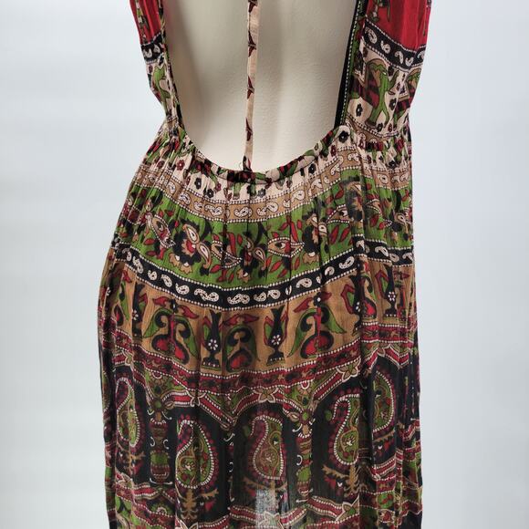 Jayli Dress Womens S Red Black‎ Elephant Paisley Open Back Festival Beach Boho - Picture 11 of 16